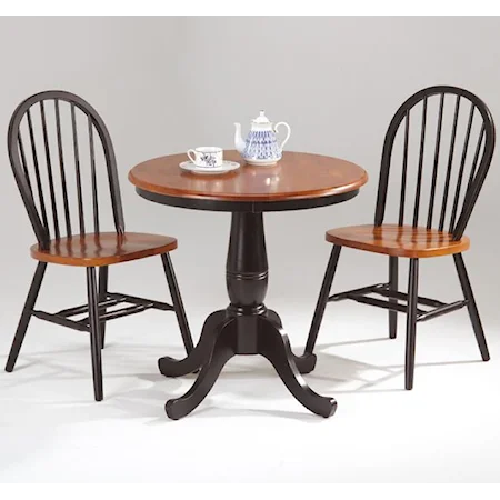 Round Pedestal Table w/ 2 Side Chairs